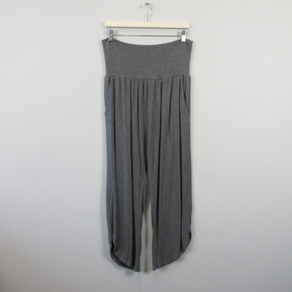 Slightly Buddha Harem Pants Women L Gray Bamboo Blend Lounge Casual Comfy 342 - Picture 1 of 12